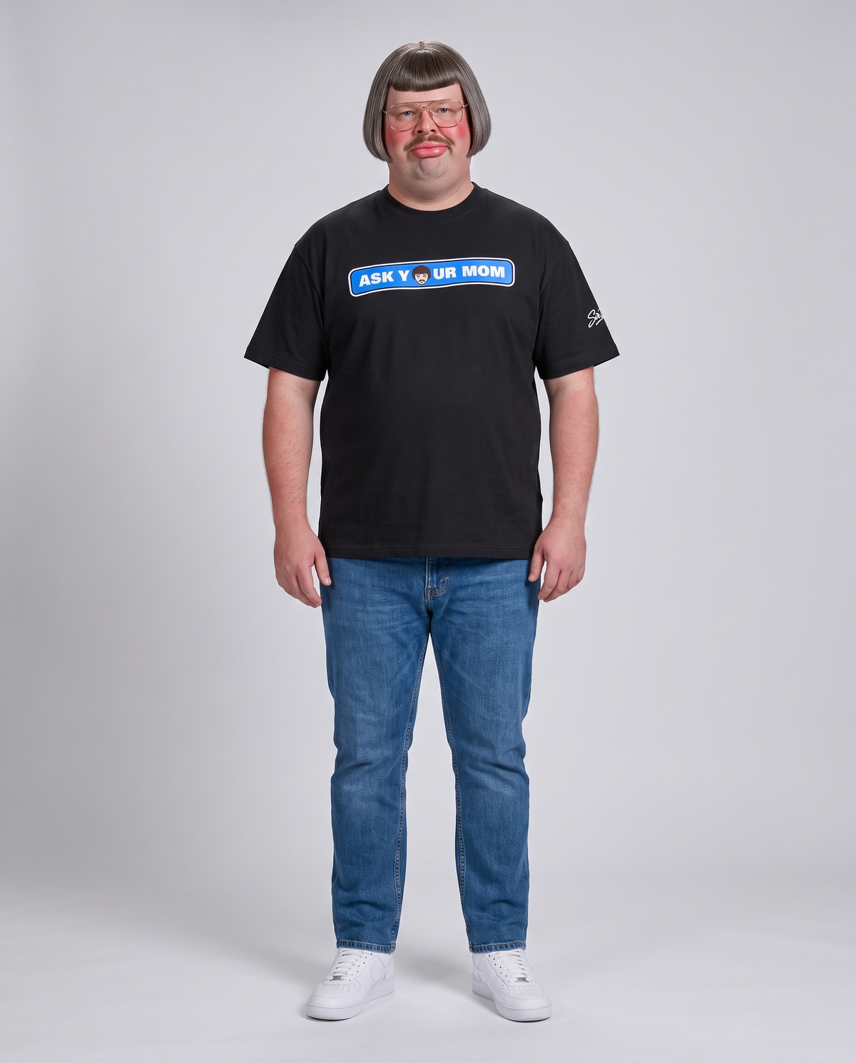 Sir Don wearing the Ask Your Mom Tee - front