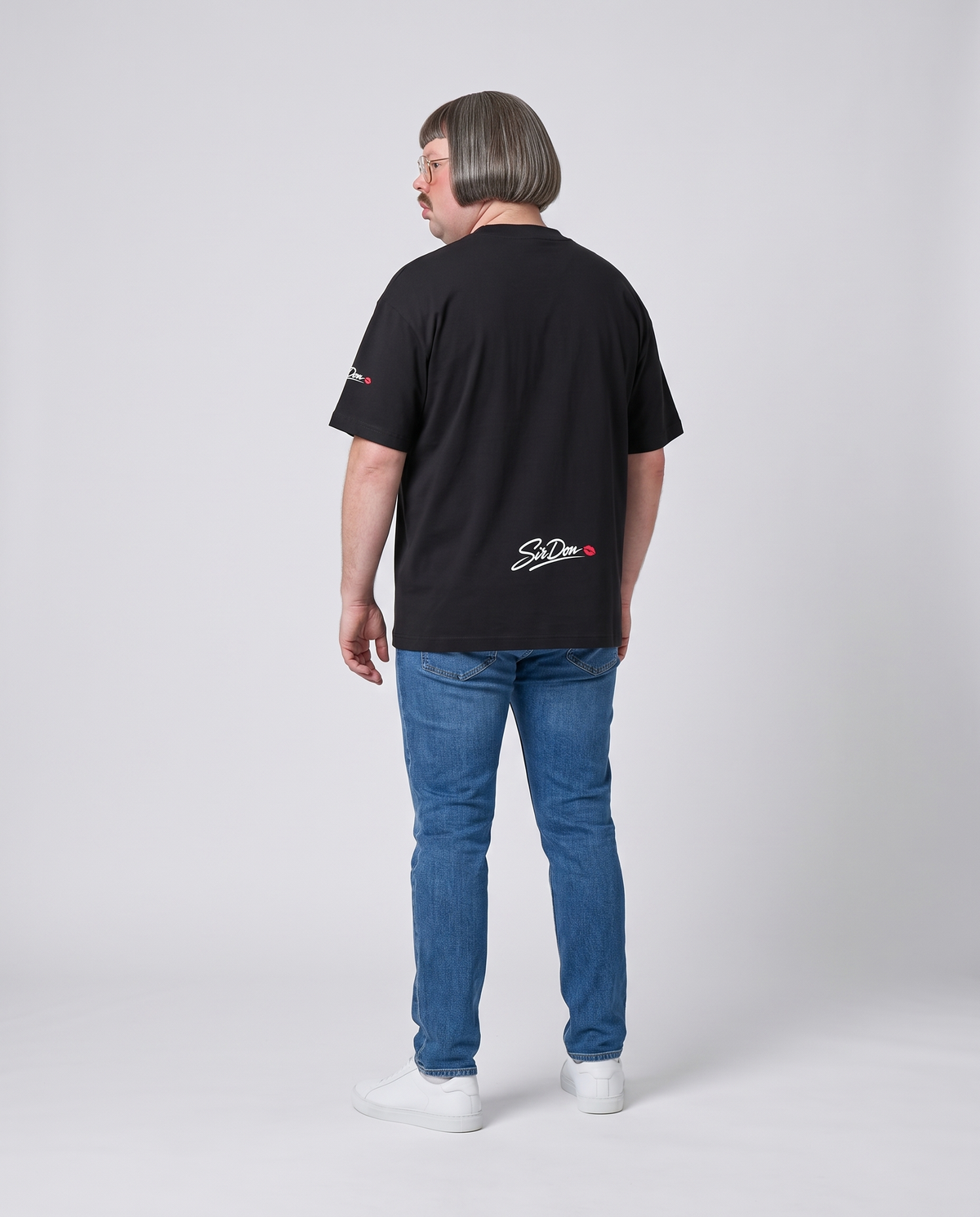 Sir Don wearing the Ask Your Mom Tee - back