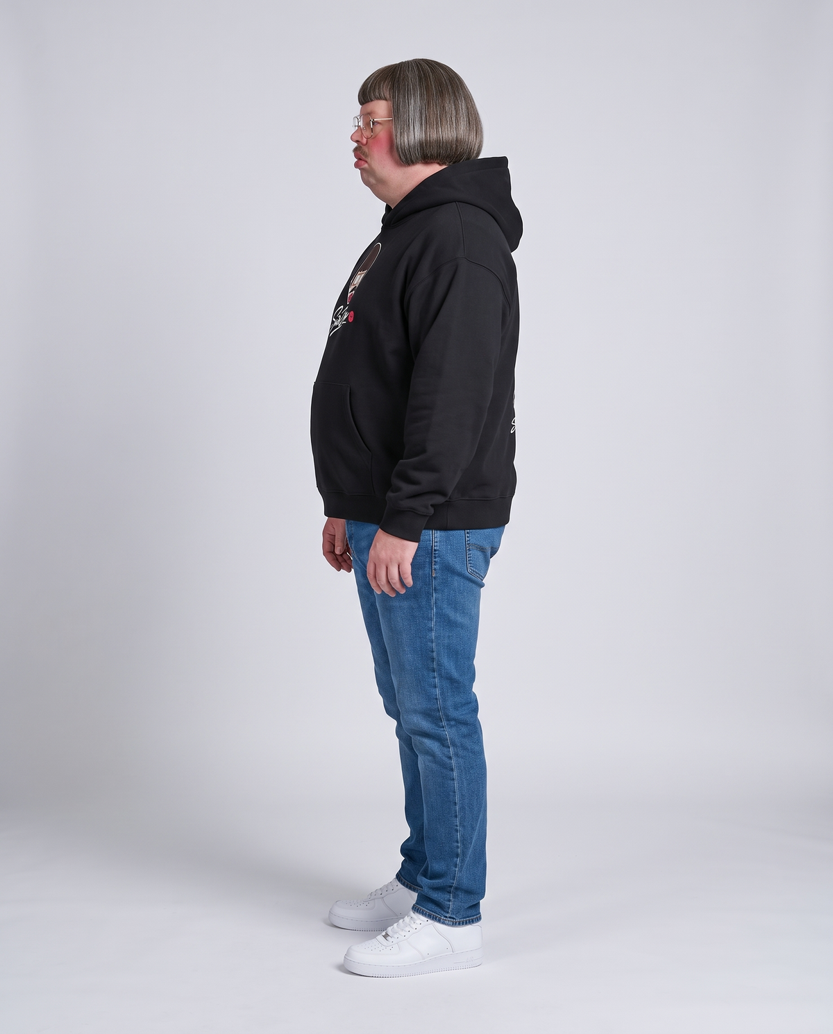 Sir Don wearing the Classic Hoodie - side