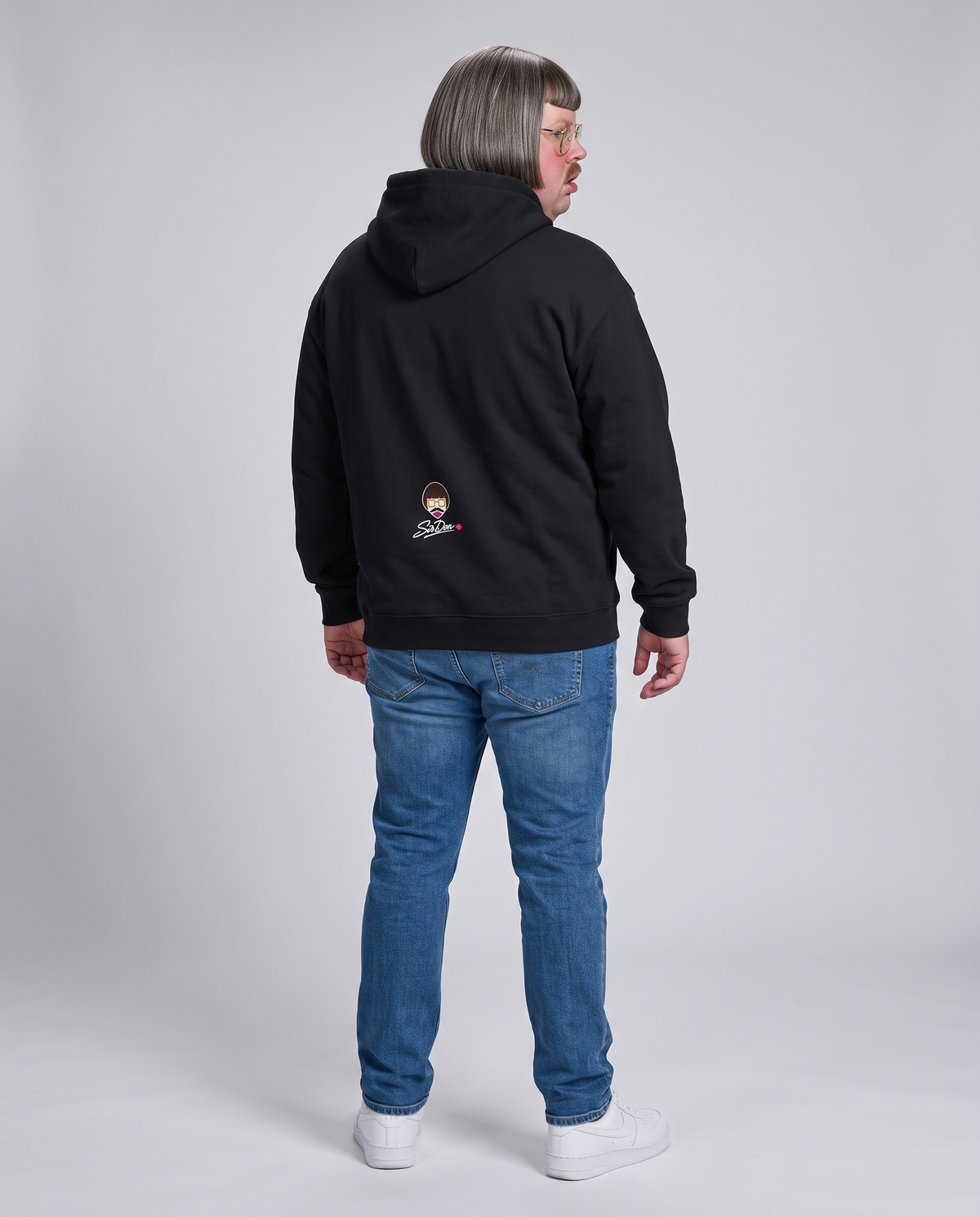 Sir Don wearing the Classic Hoodie - back
