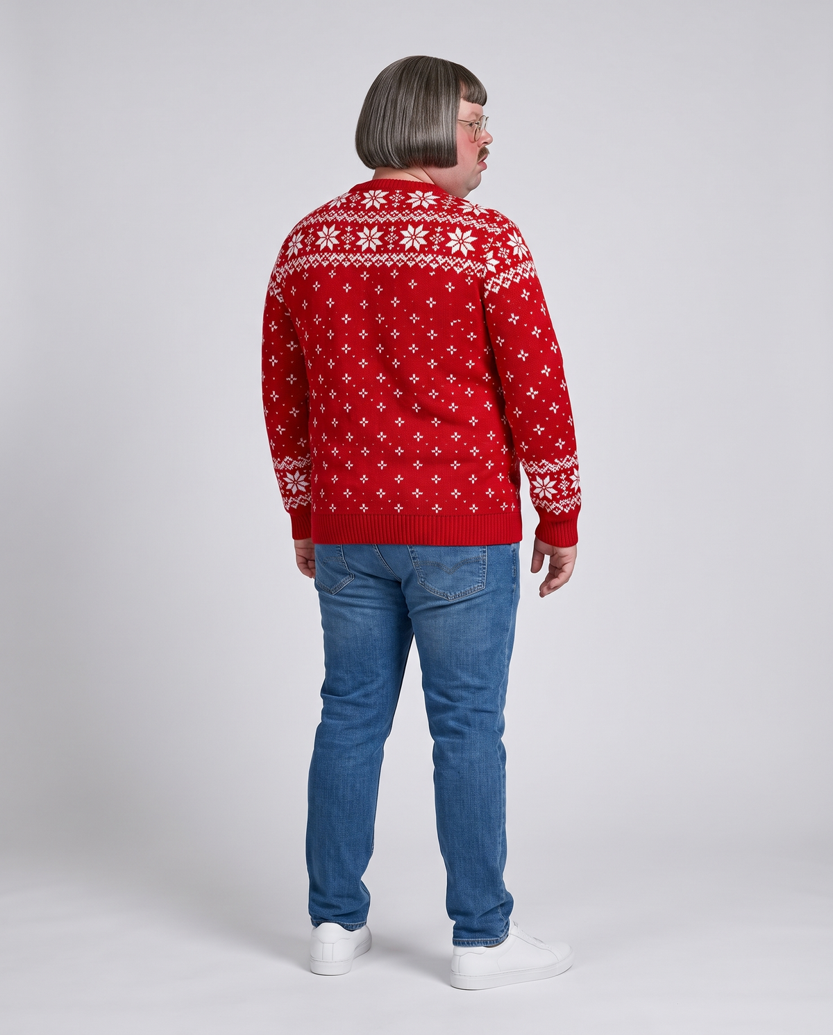 Sir Don wearing the Christmas Jumper - back