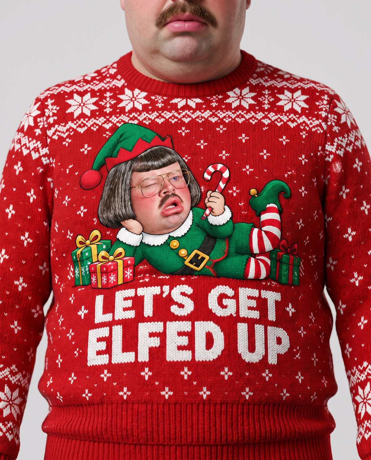 Christmas Jumper knit close-up